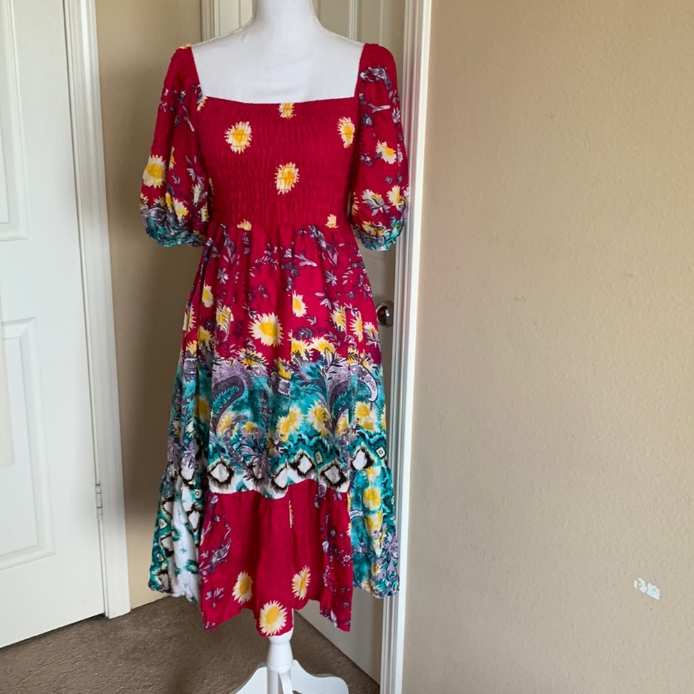Maxi puff sleeves dress
